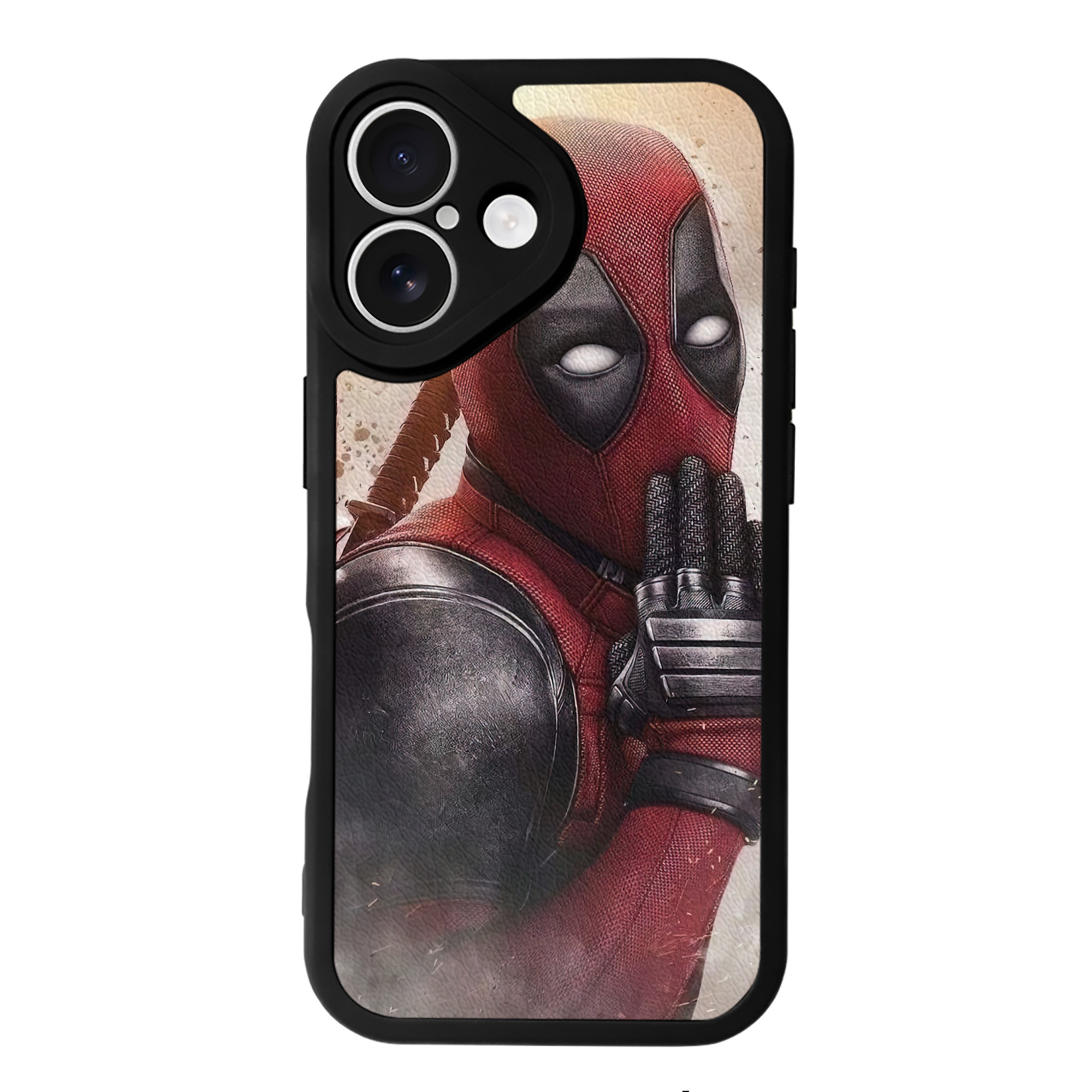 （画像用） Deadpool デッドプール 【iPhone 16シリーズ対応】シリコンスマホケース（レザー調） 材質：シリコン